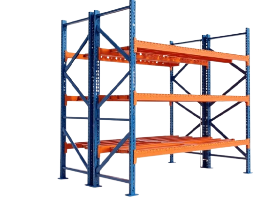 Flux Dev Highresolution 3D render of a pallet rack with blue u 1 removebg preview