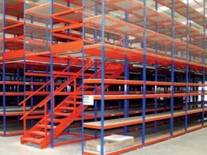 Warehouse fitted with used and cheapest racks and shelves in Dubai
