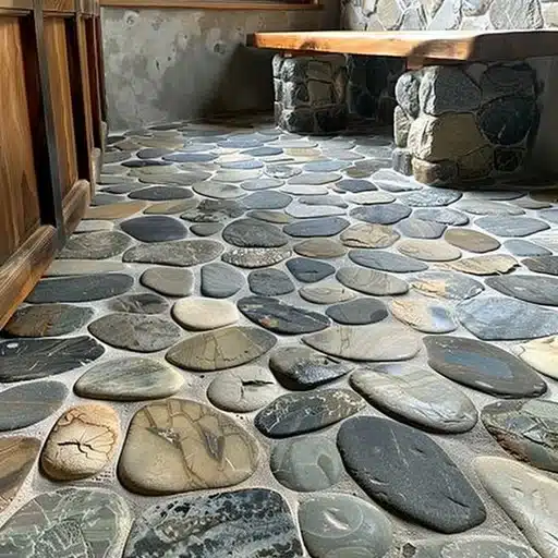 pebble stone flooring stockcake