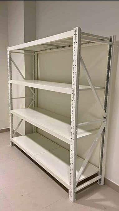 Medium Duty Storage Rack, 4-Tier Metal Shelving White