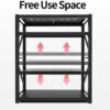 Medium Duty Storage Rack, 4-Tier Metal Shelving Black