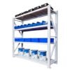 Medium Duty Storage Rack, 4-Tier Metal Shelving White