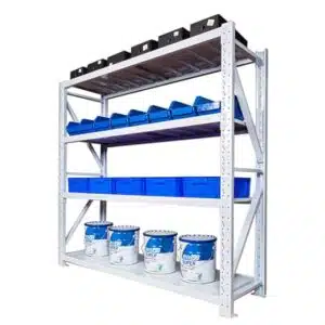 Medium Duty Storage Rack, 4-Tier Metal Shelving White