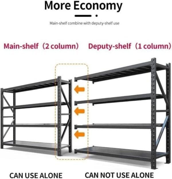 Medium Duty Storage Rack, 4-Tier Metal Shelving Black
