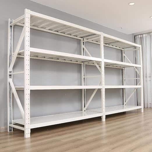 Medium Duty Storage Rack, 4-Tier Metal Shelving White