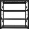 Medium Duty Storage Rack, 4-Tier Metal Shelving Black