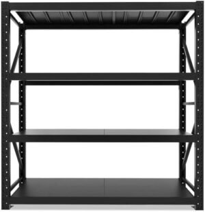 51clfenszzL._AC_SY879_ Medium Duty Storage Rack, 4-Tier Metal Shelving Black