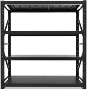 Medium Duty Storage Rack, 4-Tier Metal Shelving Black