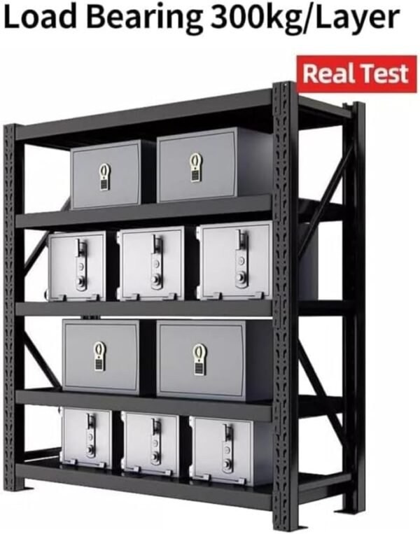 Medium Duty Storage Rack, 4-Tier Metal Shelving Black