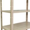 2000mm RIGID Metal Slotted Angle Racks Shelves With 5 Level | Beige Color