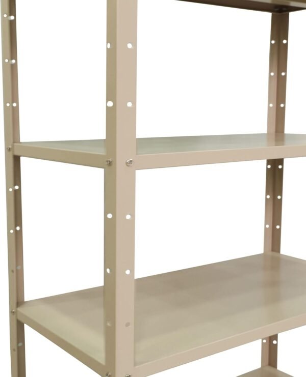 2000mm RIGID Metal Slotted Angle Racks Shelves With 5 Level | Beige Color