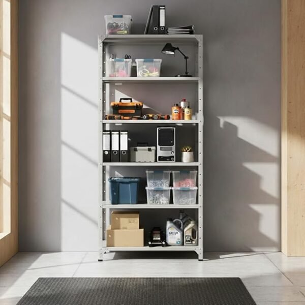 2000mm RIGID Metal Slotted Angle Racks Shelves With 5 Level | Grey color