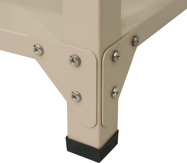 2000mm RIGID Metal Slotted Angle Racks Shelves With 5 Level | Beige Color