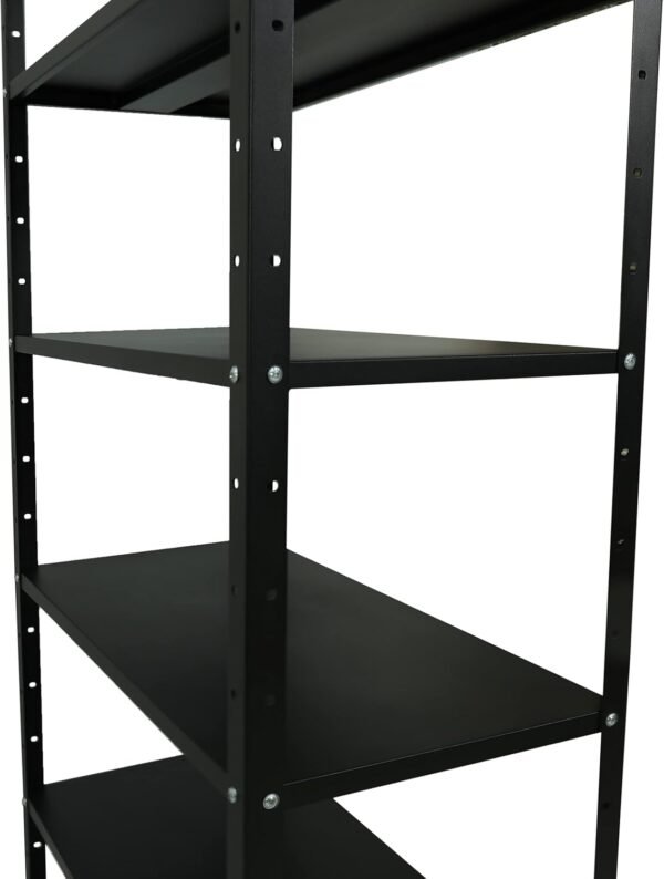2500mm RIGID Metal Slotted Angle Racks Shelves with 5 level | Black Color
