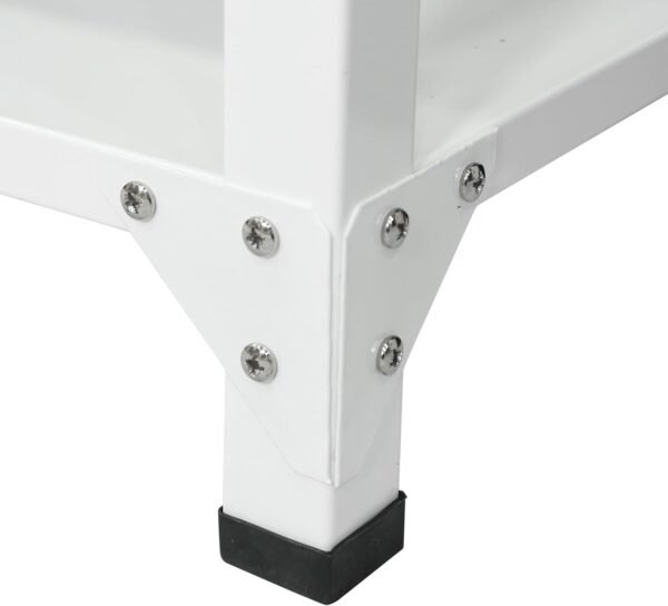 2500mm RIGID Metal Slotted Angle Racks Shelves with 5 level | white Color