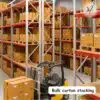 Medium Duty Storage Rack, 4-Tier Metal Shelving Orange Blue