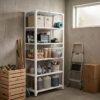 2500mm RIGID Metal Slotted Angle Racks Shelves with 5 level | white Color
