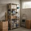 2000mm RIGID Metal Slotted Angle Racks Shelves With 5 Level | Beige Color
