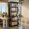 2500mm RIGID Metal Slotted Angle Racks Shelves with 5 level | Black Color